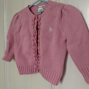 Ralph Lauren Pink Knit Baby Cardigan